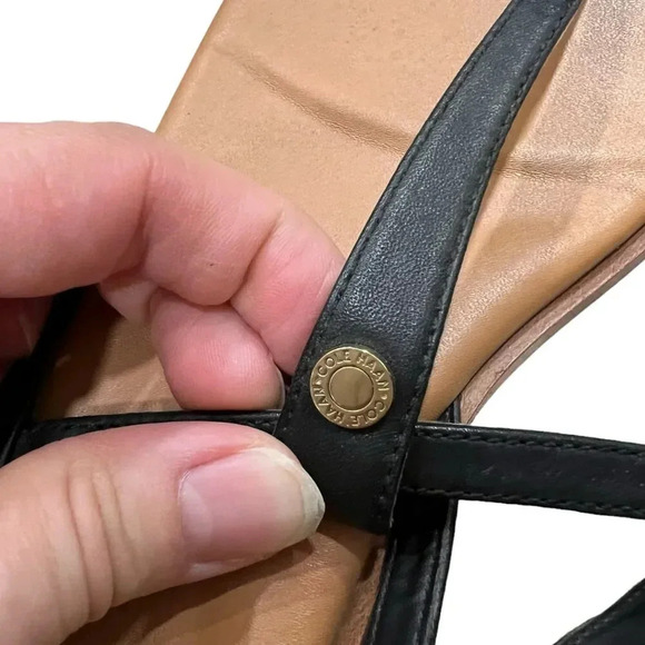 Cole Haan Black Flora Thong Sandals 7 - Picture 3 of 5